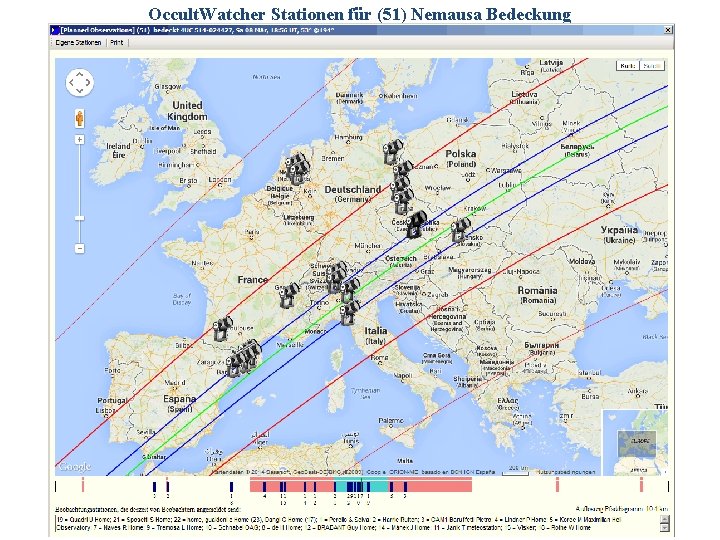 Occult. Watcher Stationen für (51) Nemausa Bedeckung 2014/06/14 G. Dangl 12 