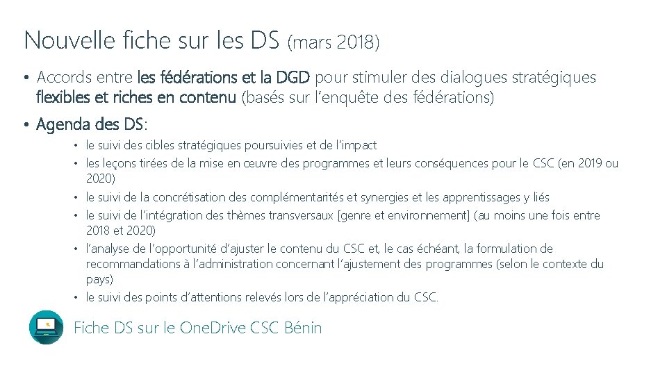 Nouvelle fiche sur les DS (mars 2018) • Accords entre les fédérations et la