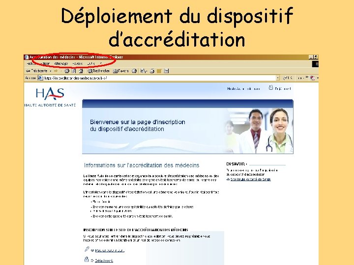 Déploiement du dispositif d’accréditation 