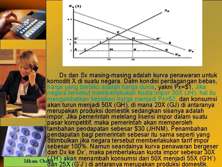 Dx dan Sx masing-masing adalah kurva penawaran untuk komoditi X di suatu negara. Dalm