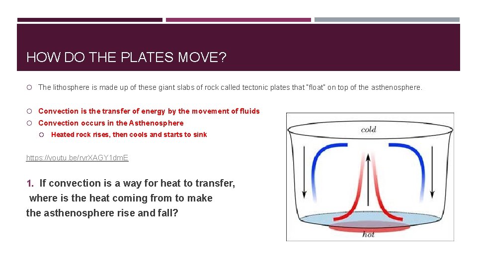 HOW DO THE PLATES MOVE? The lithosphere is made up of these giant slabs