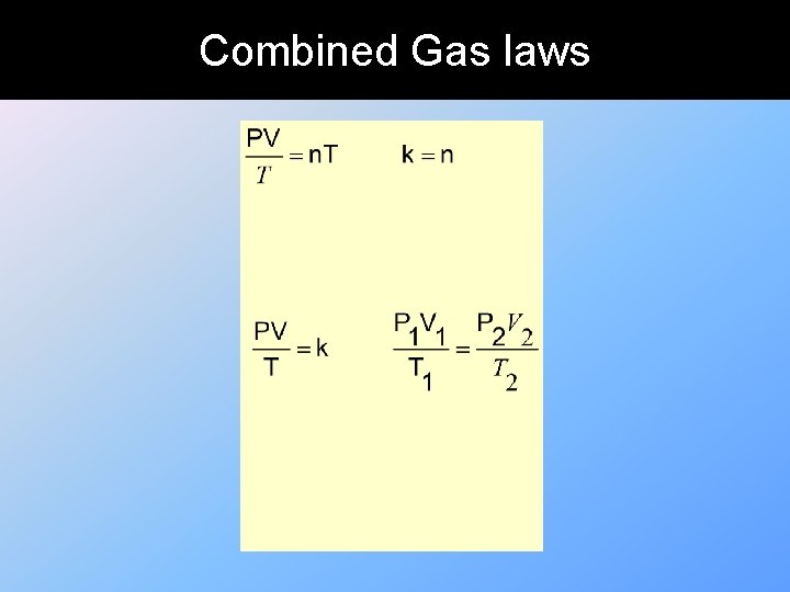 Combined Gas laws 