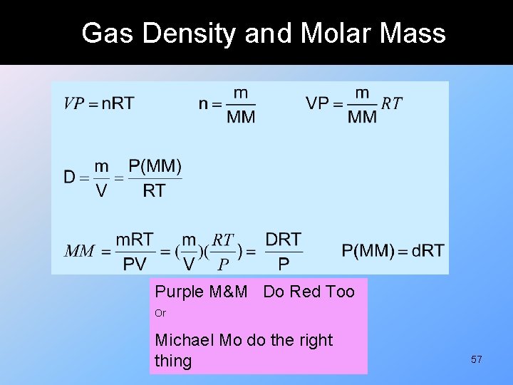 Gas Density and Molar Mass Purple M&M Do Red Too Or Michael Mo