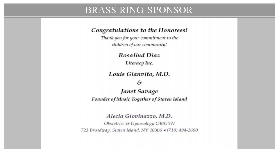 BRASS RING SPONSOR 