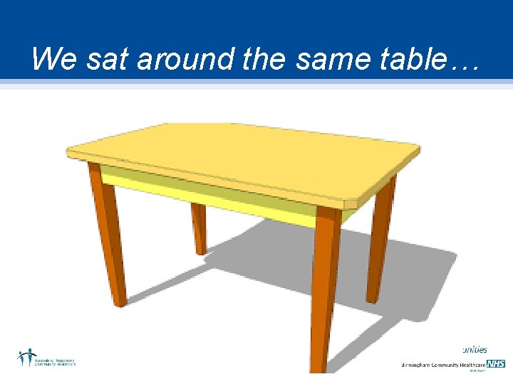 We sat around the same table… 