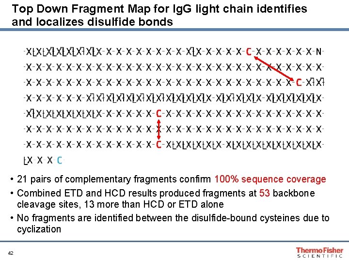 Top Down Fragment Map for Ig. G light chain identifies and localizes disulfide bonds