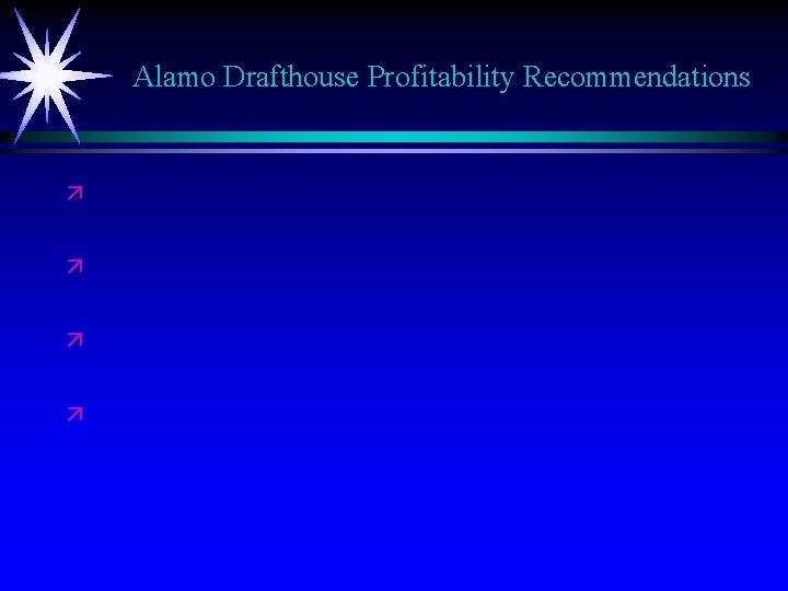 Alamo Drafthouse Profitability Recommendations ä ä 