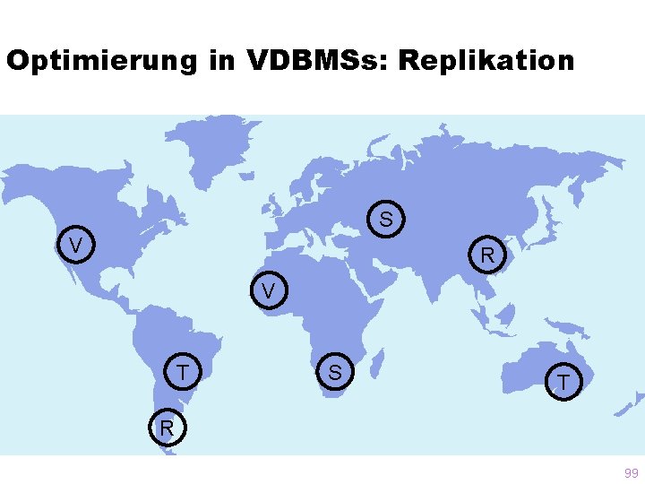 Optimierung in VDBMSs: Replikation S V R V T S T R 99 