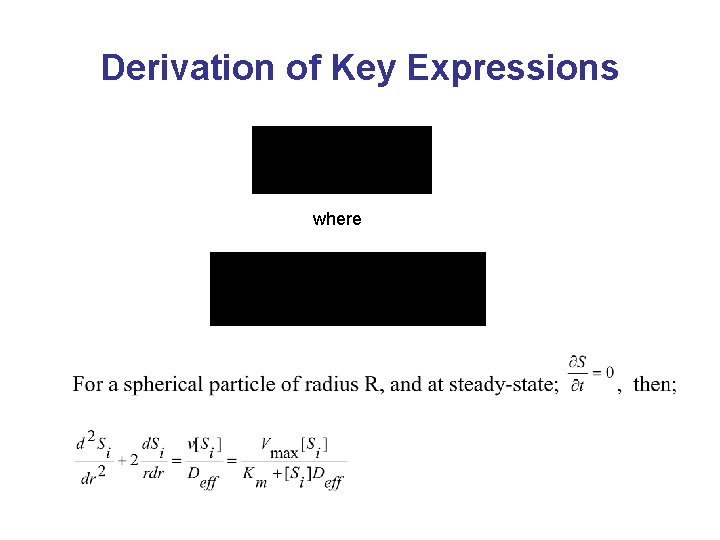 Derivation of Key Expressions where 