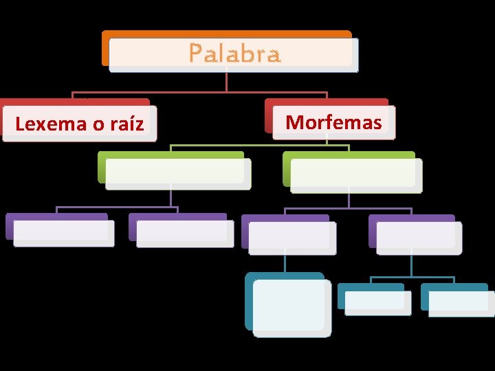 Palabra Lexema o raíz Morfemas 