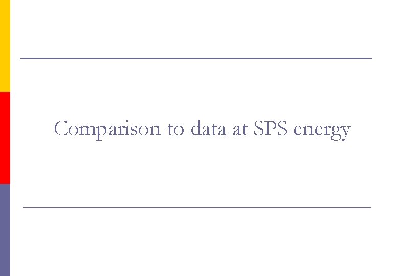 Comparison to data at SPS energy 