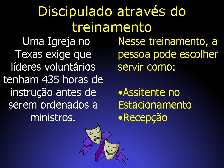 Discipulado através do treinamento Uma Igreja no Texas exige que líderes voluntários tenham 435