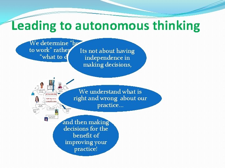 Leading to autonomous thinking We determine “how to work” rather than Its not about