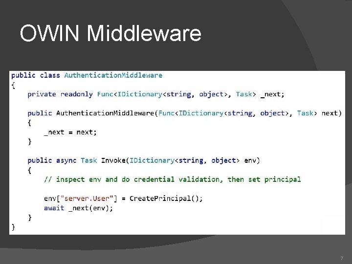 OWIN Middleware 7 