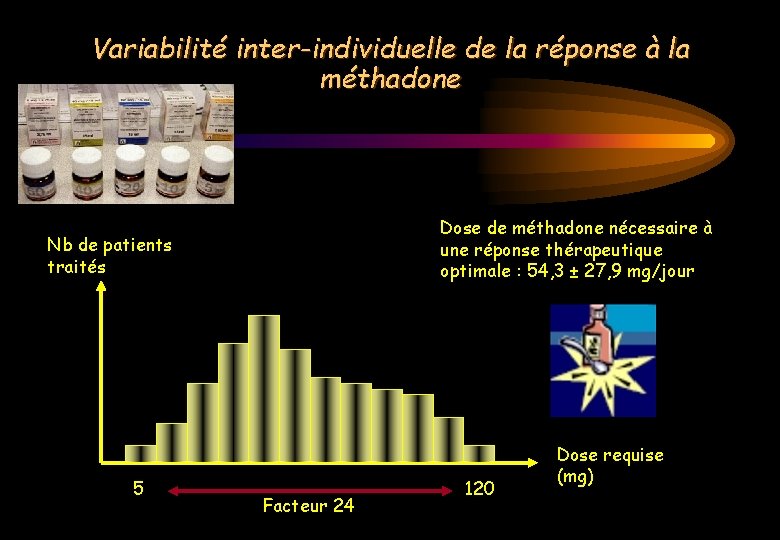 Variabilité inter-individuelle de la réponse à la méthadone Dose de méthadone nécessaire à une