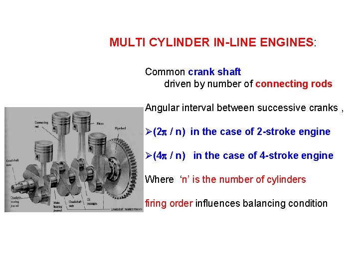 MULTI CYLINDER IN-LINE ENGINES: Common crank shaft driven by number of connecting rods Angular MULTI CYLINDER IN-LINE ENGINES: Common crank shaft driven by number of connecting rods Angular