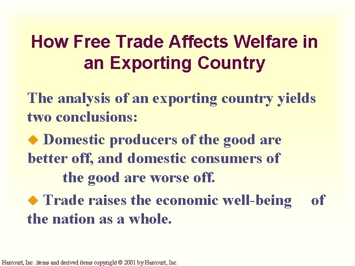 How Free Trade Affects Welfare in an Exporting Country The analysis of an exporting
