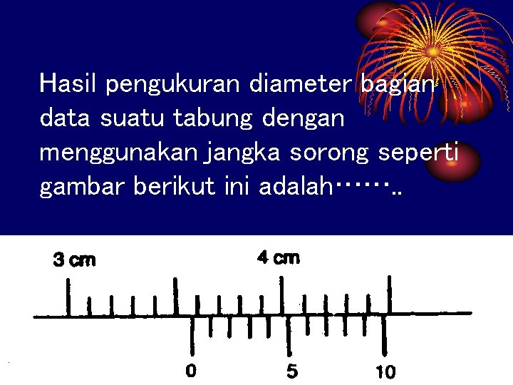 Hasil pengukuran diameter bagian data suatu tabung dengan menggunakan jangka sorong seperti gambar berikut