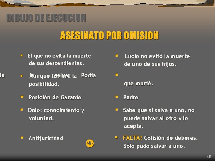 da DIBUJO DE EJECUCION ASESINATO POR OMISION § El que no evita la muerte da DIBUJO DE EJECUCION ASESINATO POR OMISION § El que no evita la muerte