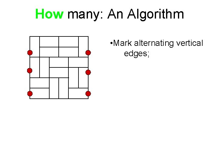 How many: An Algorithm • Mark alternating vertical edges; 