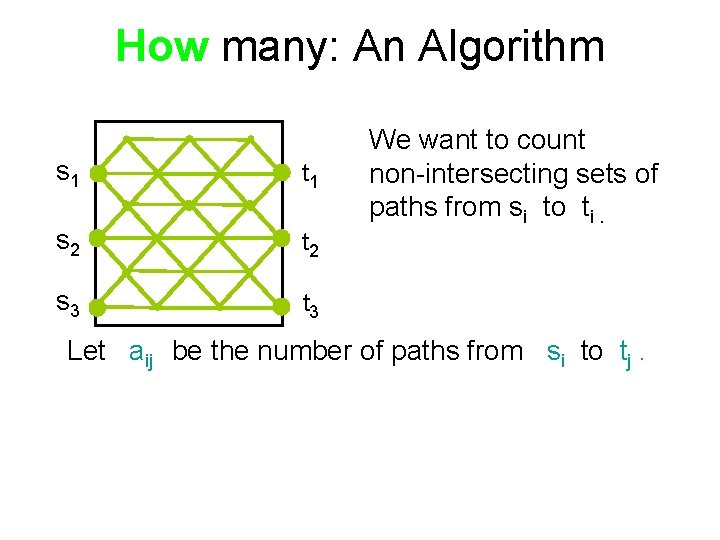 How many: An Algorithm s 1 t 1 s 2 t 2 s 3