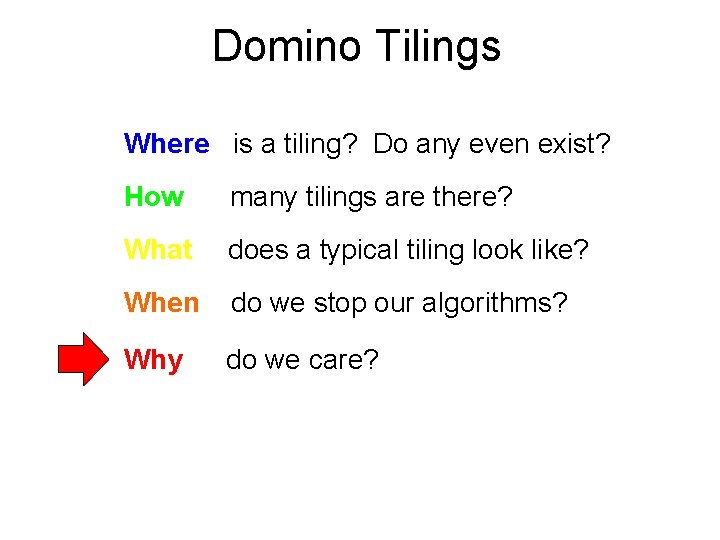 Domino Tilings Where is a tiling? Do any even exist? How many tilings are