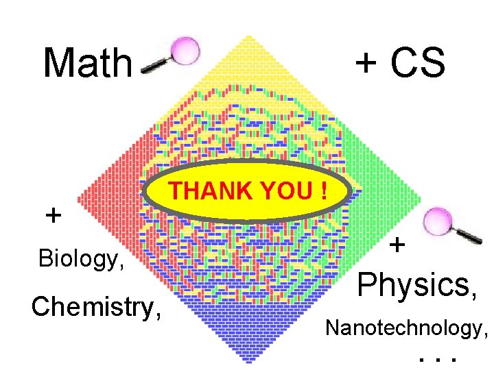 Math + Biology, Chemistry, + CS THANK YOU ! + Physics, Nanotechnology, . .