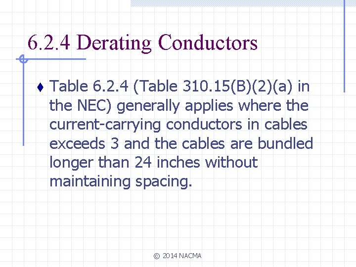 6. 2. 4 Derating Conductors t Table 6. 2. 4 (Table 310. 15(B)(2)(a) in