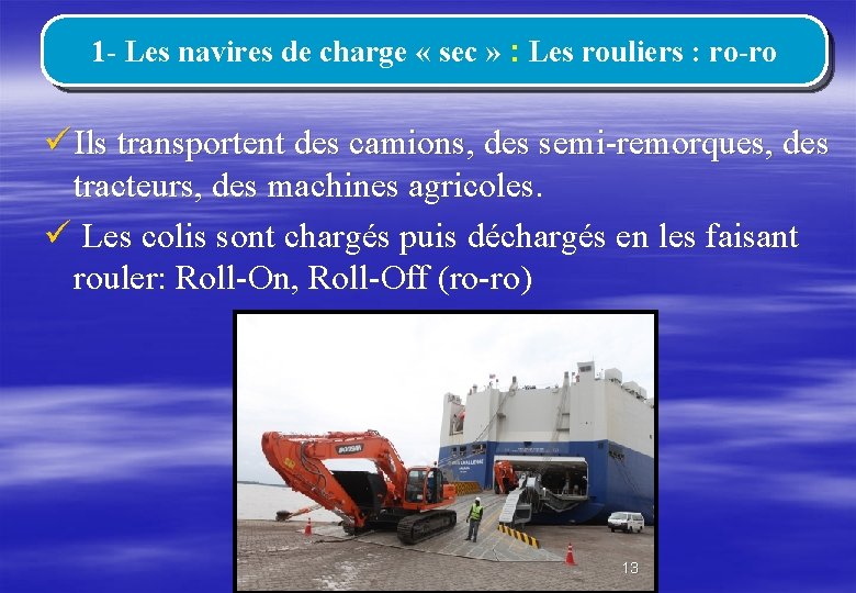 1 - Les navires de charge « sec » : Les rouliers : ro-ro