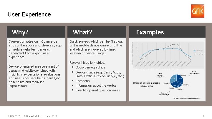 User Experience Why? Conversion rates on m. Commerce apps or the success of devices
