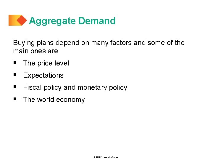 Aggregate Demand Buying plans depend on many factors and some of the main ones