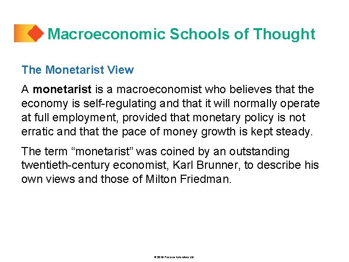 Macroeconomic Schools of Thought The Monetarist View A monetarist is a macroeconomist who believes