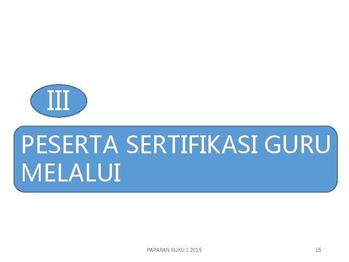 III PESERTA SERTIFIKASI GURU MELALUI PAPARAN BUKU 1 2015 15 