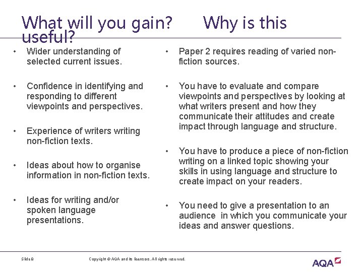 What will you gain? useful? Why is this Wider understanding of selected current issues.