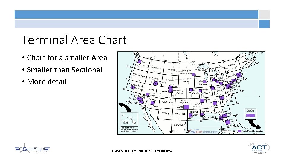 Terminal Area Chart • Chart for a smaller Area • Smaller than Sectional •