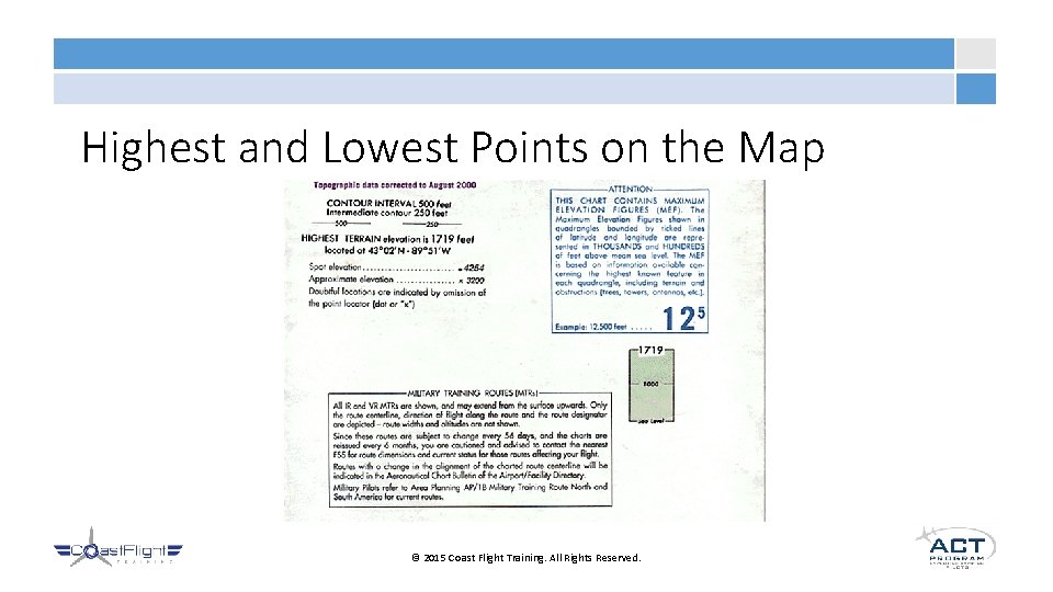 Highest and Lowest Points on the Map © 2015 Coast Flight Training. All Rights