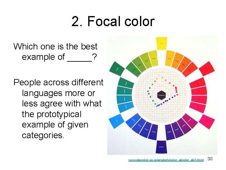 2. Focal color Which one is the best example of _____? People across different