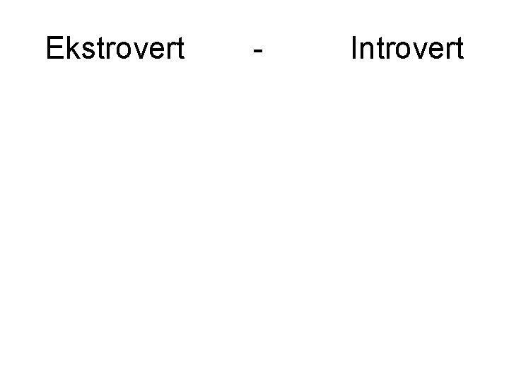 Ekstrovert - Introvert 