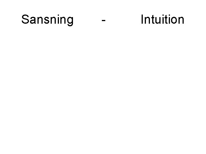 Sansning - Intuition 