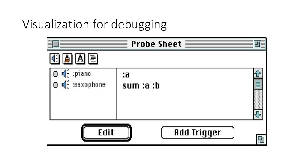 Visualization for debugging 