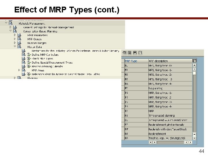Effect of MRP Types (cont. ) 44 