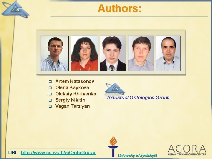 Authors: q q q Artem Katasonov Olena Kaykova Oleksiy Khriyenko Sergiy Nikitin Vagan Terziyan