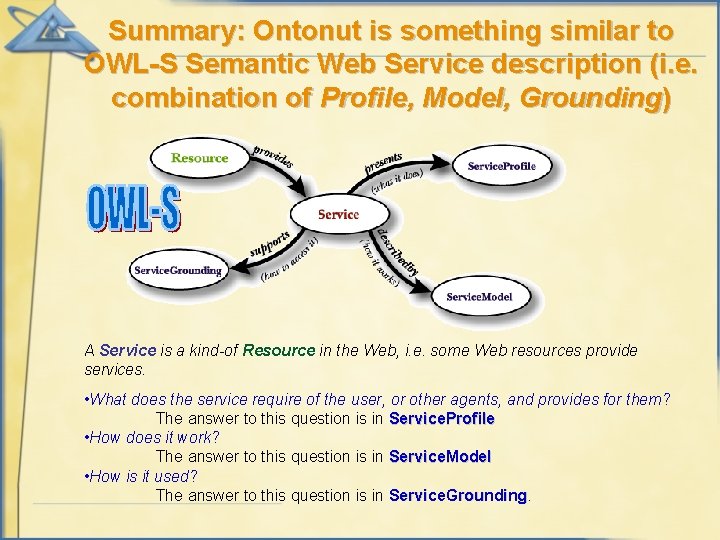 Summary: Ontonut is something similar to OWL-S Semantic Web Service description (i. e. combination