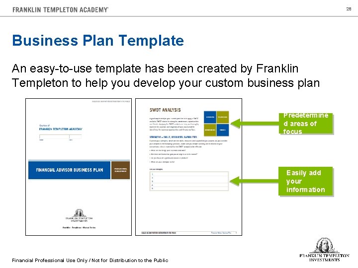 28 Business Plan Template An easy-to-use template has been created by Franklin Templeton to