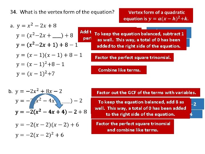  half ofthe x Add Take this number toequation create a square. To. Use