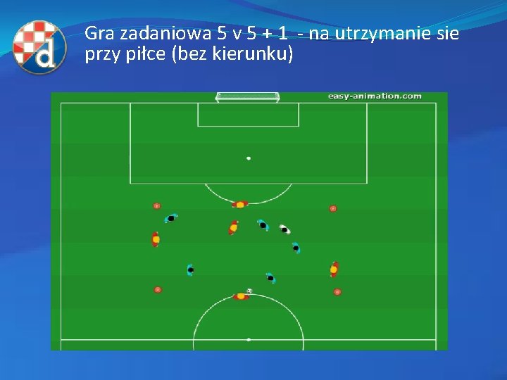 Gra zadaniowa 5 v 5 + 1 - na utrzymanie sie przy piłce (bez