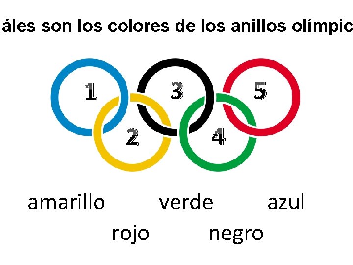 uáles son los colores de los anillos olímpic 3 1 2 amarillo 5 4