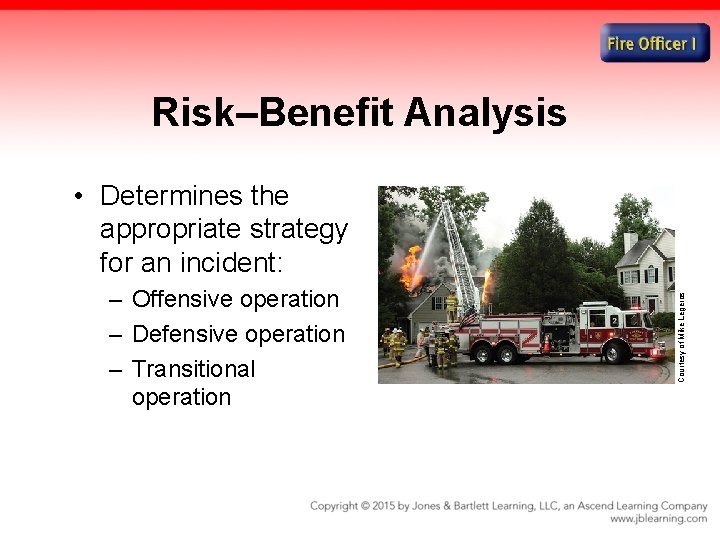Risk–Benefit Analysis – Offensive operation – Defensive operation – Transitional operation Courtesy of Mike