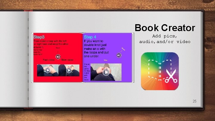 Book Creator Add pics, audio, and/or video 25 