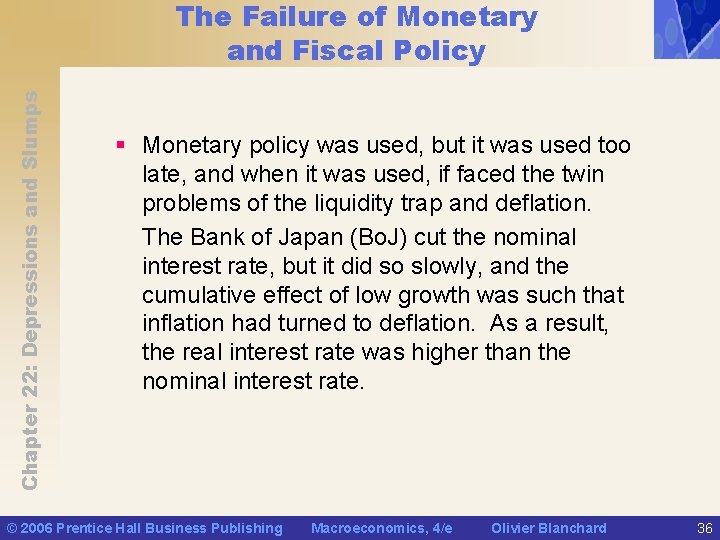 Chapter 22: Depressions and Slumps The Failure of Monetary and Fiscal Policy § Monetary